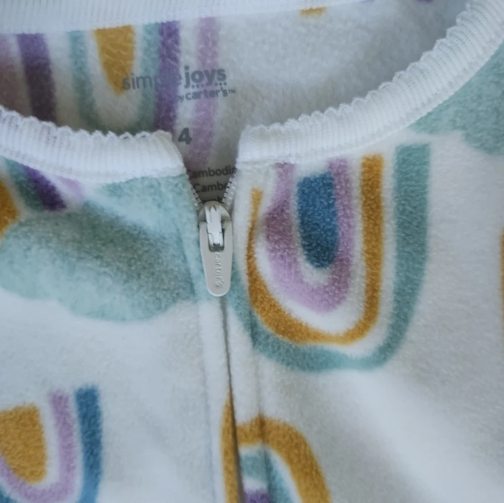 Simple Joys by Carter's Girls' 2-Pack Loose-fit Fleece Footed Pajamas